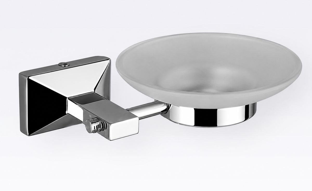 Glass Soap Dish in Chrome finish