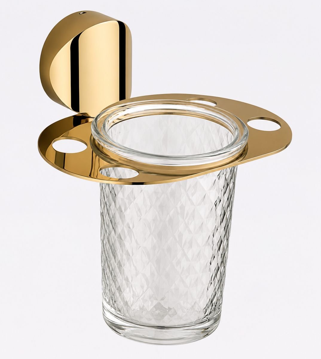 Glass Tumbler Holder in Gold finish