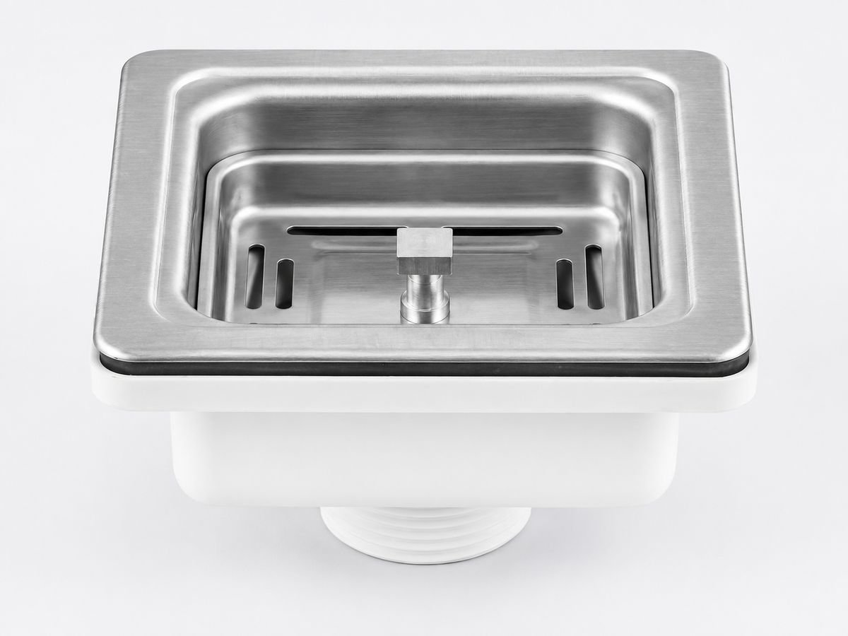 Sink Waste Coupling Square SS304 PVC Body